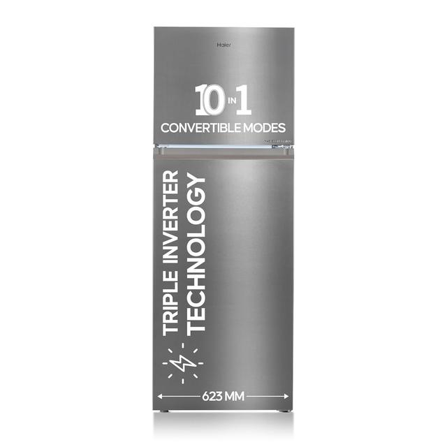 Haier 328 L 3 Star, Convertible 10-in-1, Triple Inverter & Dual Fan Motor Technology, Frost Free Double Door Refrigerator