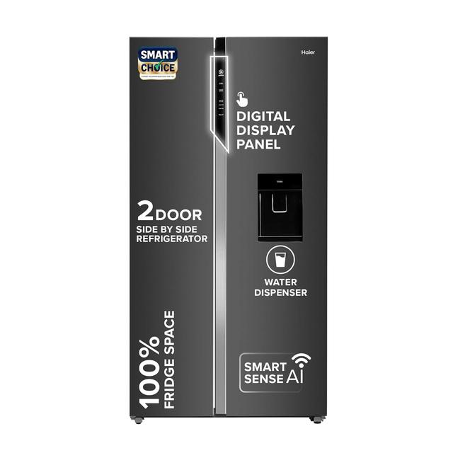 Haier SmartChoice 596L 3Star 2-Door Water Dispenser Side by Side Frost Free Refrigerator