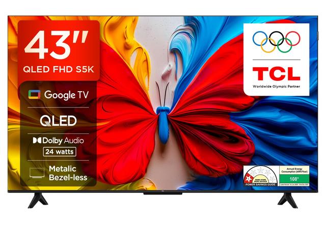 TCL 108 cm (43 inches) Metallic Bezel-Less FHD QLED TV