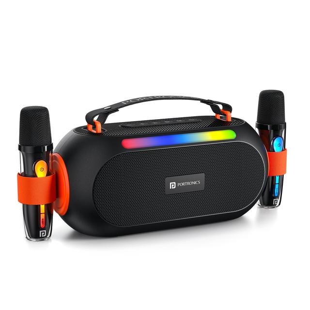 Portronics 25W Apollo 20 Wireless Bluetooth Portable Speaker with Dual Wireless Karaoke Mic